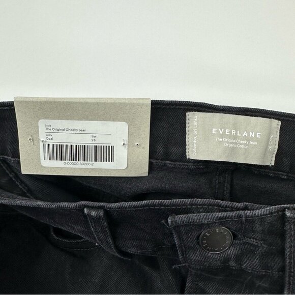 Everlane‎ Women's NWT Coal Black Original Cheeky Luxury Jeans W28-30/L26.5 Crop - Picture 5 of 11
